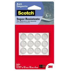 Protetor Anti-Impacto 3M Scotch Médio 12 Peças Redondo Transparente Contra Batidas e Riscos