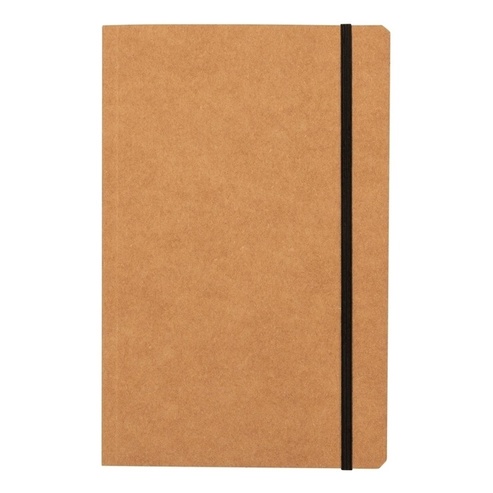 Kit 2 Caderno Kraft Com 80 Folhas Quadriculadas 21 X 13,8 Cm