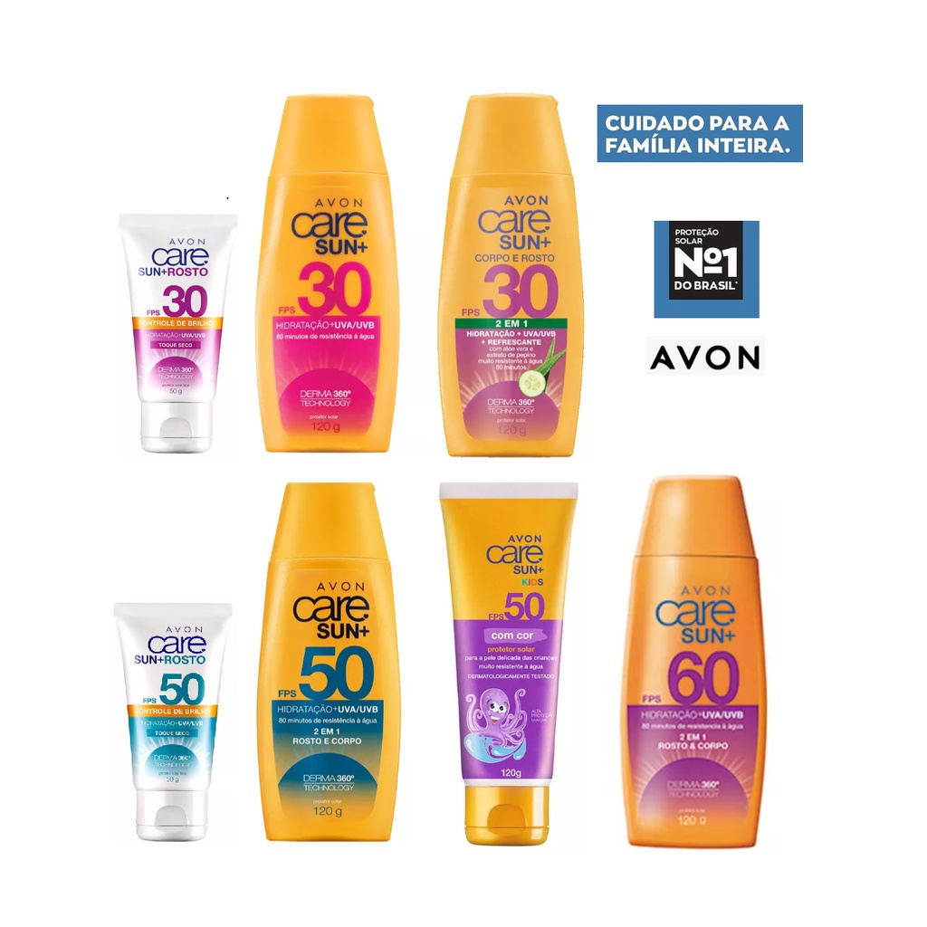 Avon Protetor Solar Care Sun Fps Escolha O Seu Shopee Brasil