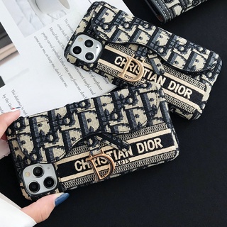 Dior Carteira Rígida Capa Para iPhone14 pro Max 12pro 11 XS XR XSMAX 7 8 Plus