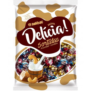 Bala Delícia de Leite 600g | Recheada Dura Sortida Berbau em Oferta na Shopee