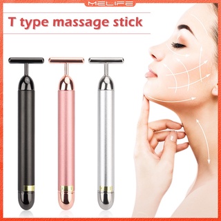 24k Gold Face Lift Bar Roller Vibration Slimming Massager Facial Stick Facial Beauty Skin Care T Shaped Vibrating Tool