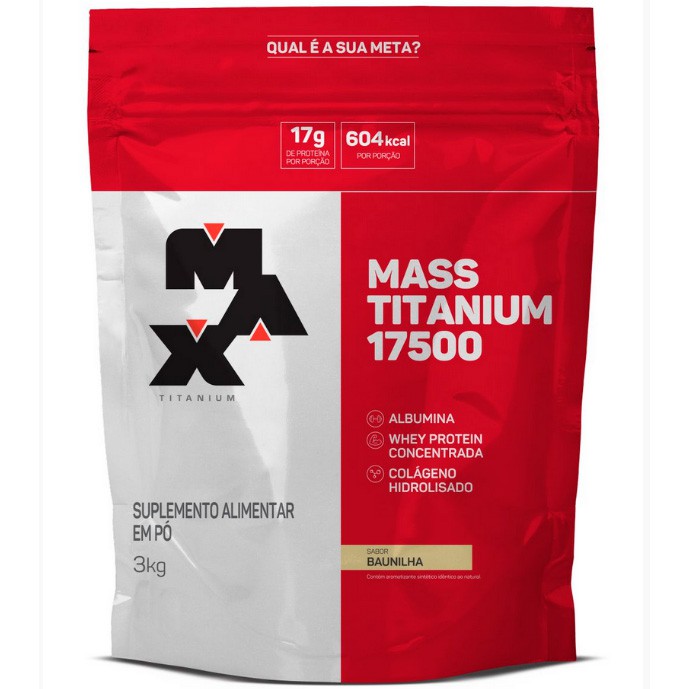 Hipercalórico Mass Titanium 17500 - Pacote 3000g - Max Titanium