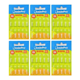 Kit 6 Cartelas de Refil para Escova Interdental Formato Cônica Extrafina C/10 unidades Jadefrog