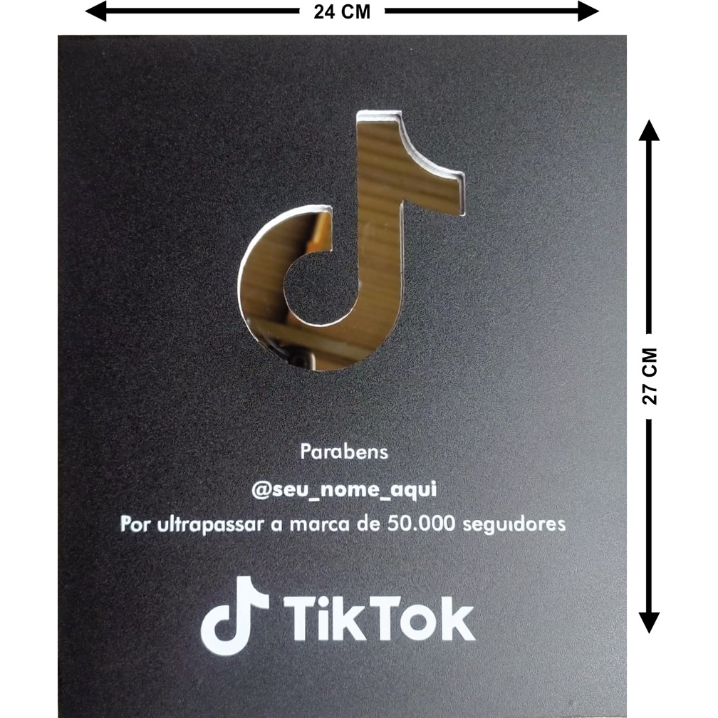 Placa Tiktok Inscritos Canal Shopee Brasil