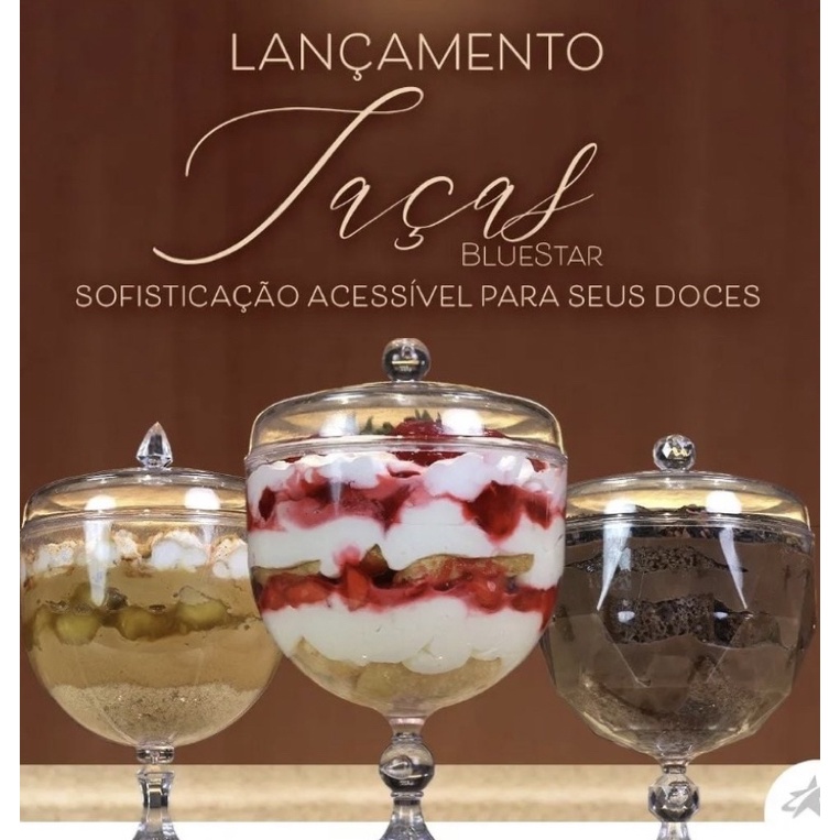 Taça Americana 1250 ml  Sobremesa Exclusive ou Diamante Reforçada em Oferta na Shopee