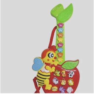 Guitarra Infantil Com Piano E Teclado Abelha Animais Dm Toys