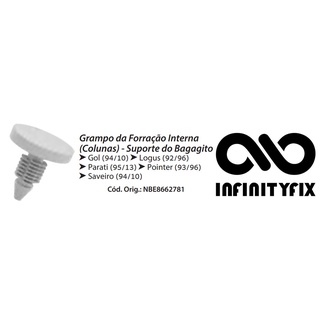 10 Presilha Grampo da Forração Interna (Colunas) - Suporte do Bagagito - VW Volkswagen Gol - Logus - Parati