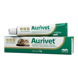 Aurivet Pomada 13g Tratamento Otites Cães Gatos Vetnil