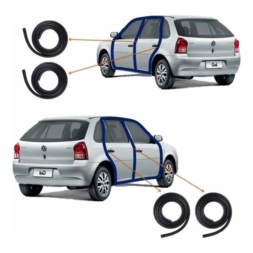 Kit 4 Borrachas De Porta Gol Bola G2 2 Portas 95 96 97 98 99 00 G3 01 02 03 04 05 06 07