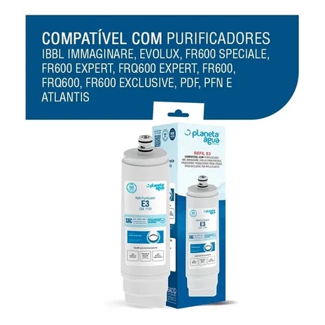 Refil Planeta Água E3 1100 Para Purificador Ibbl Fr600