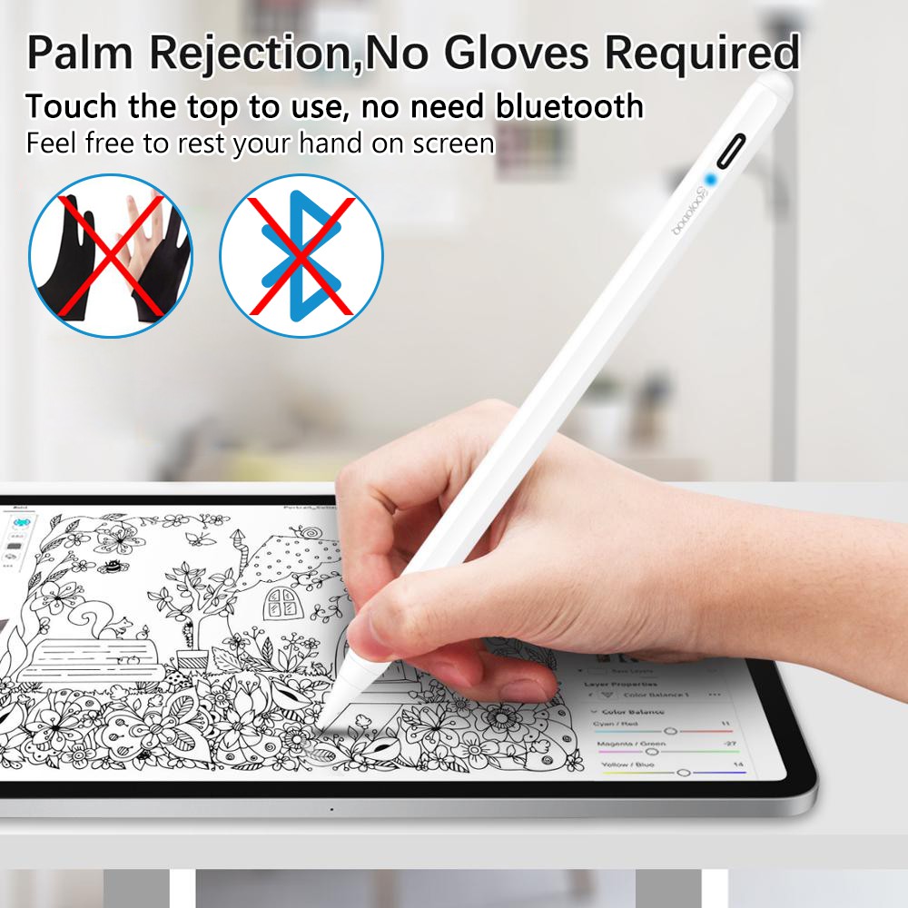 Detalhes do Goojodoq Caneta Stylus para iPad com Rejeição de Palma Caneta Stylus Active Touch Capacitiva