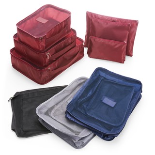 Kit Necessaires 6 Peças Em Nylon Para Viagens Bolsas Malas