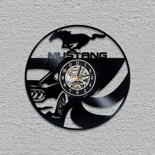 Mustang 01 Carro - Relógio Disco De Vinil Decoração