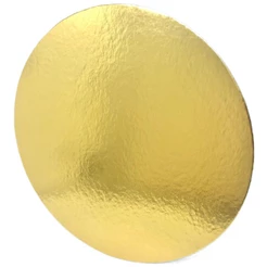 Disco Laminado Prata e Dourado 26cm Base para Bolo Sousplat Prata Cake Board