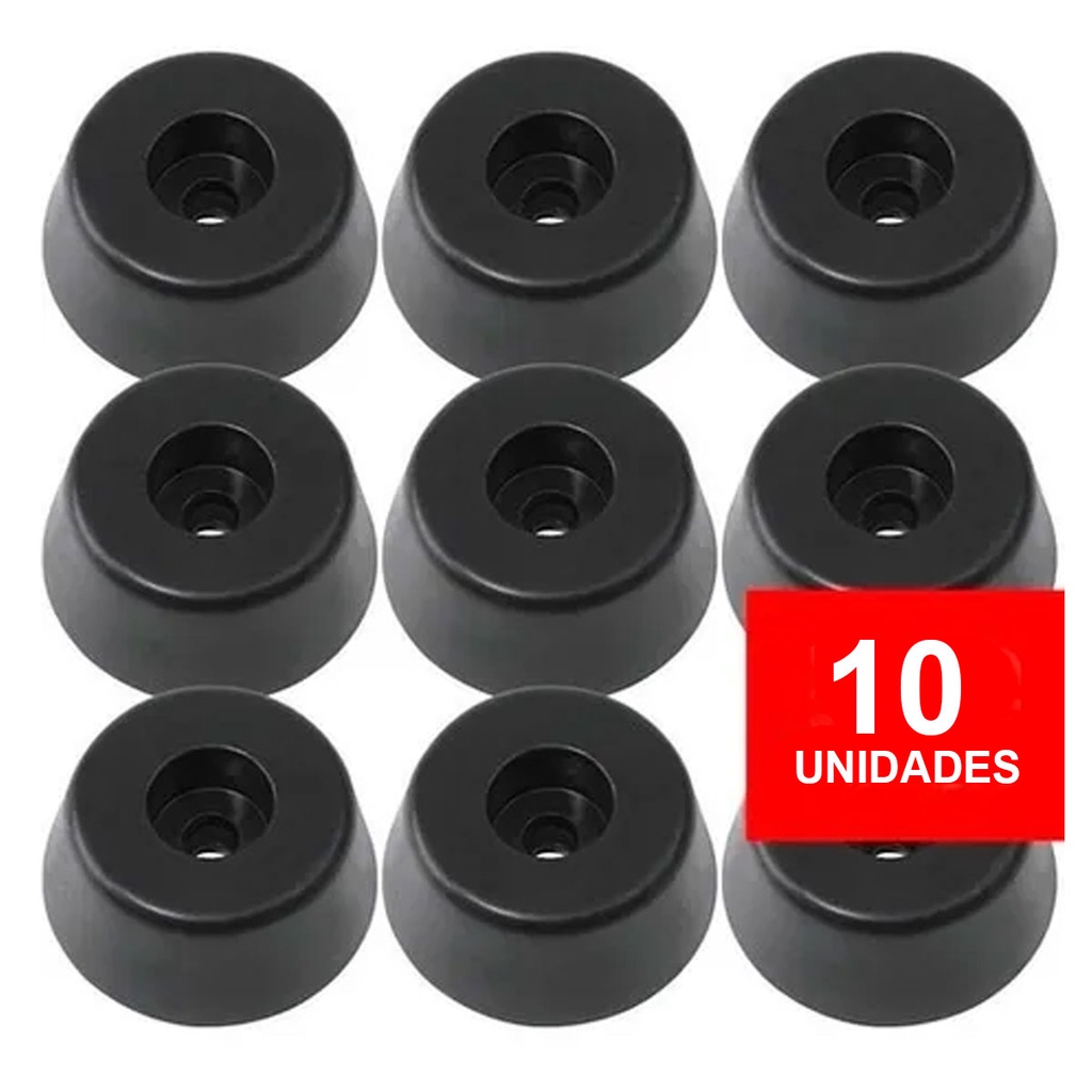 Kit 10 Pé De Borracha Pvc Grande P Caixa De Som