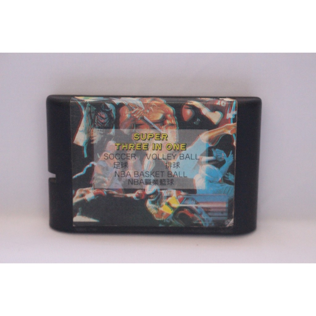 Cartucho 3 em 1 Soccer Volleyball NBA Basketball Original Mega Drive Genesis Fita Jogo