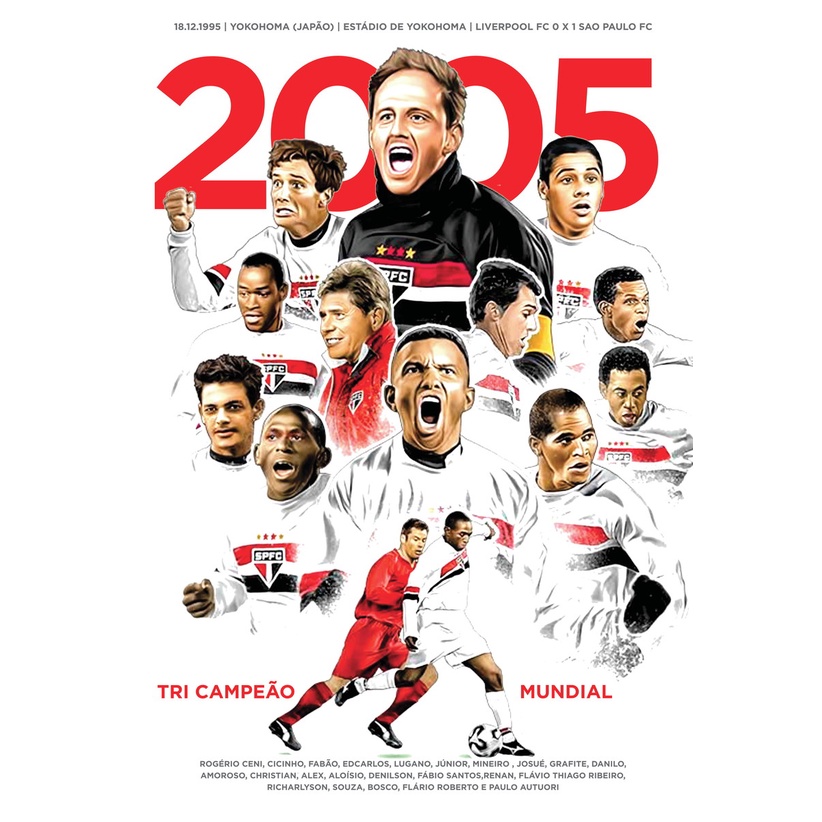 Quadros de decoração/decorativos - futebol - time de futebol - SPFC - São Paulo Tri Campeão Mundial - Tricolor paulista - Rogerio Ceni - 1 peça 60x40