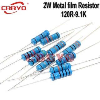 20pcs 2W resistor De Filme Metálico 1 % 120R-9,1k 150R 220R 470R 560R 820R 910R 1K 1,5k 2,7k 8,2k ohm