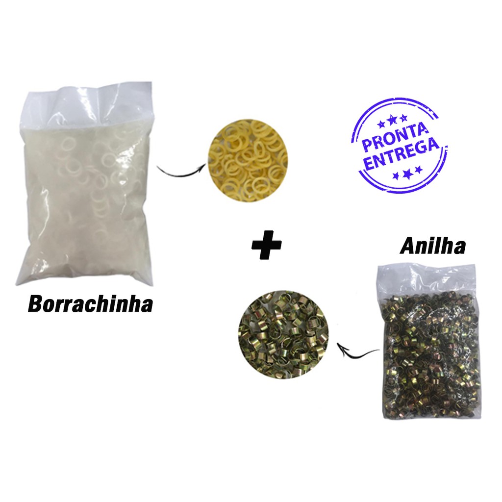Kit 1.000 Anilhas + 1.000 Elásticos Para Laços Pet