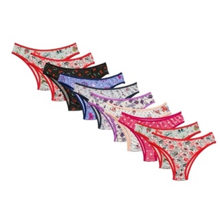 Kit Calcinha Com 10 Modelo Tanga Microfibra