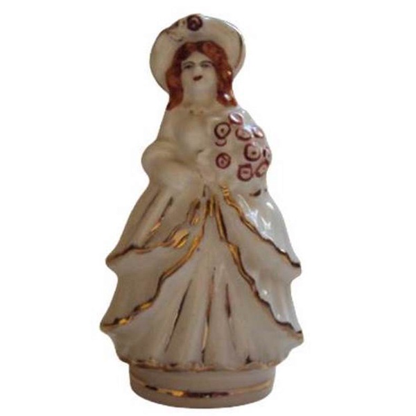 1000 Prd- Mini Escultura- Antigo Bibelô- De Porcelana- Senhora- 10 cm de Altura