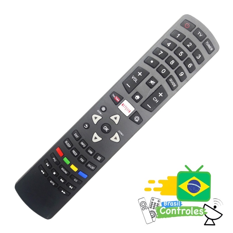 Controle Remoto para TV LED Toshiba / TCL Smart TV CT-8505 / 32L2600 / 40L2600 - 8023 / 7815