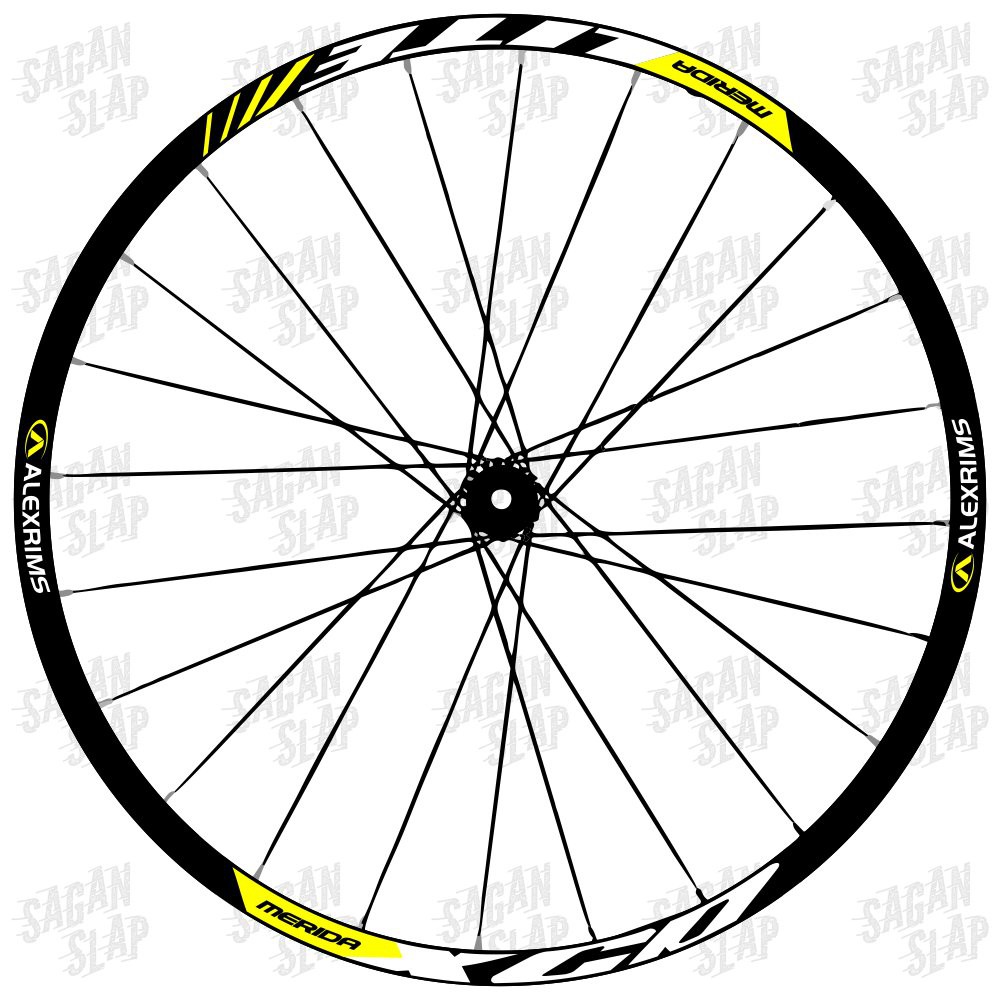 ALEXRIMS MERIDA XCD LITE Amarelo Adesivo Largura 2cm Decalque Aro mtb roadbike 26 27.5 29 700c