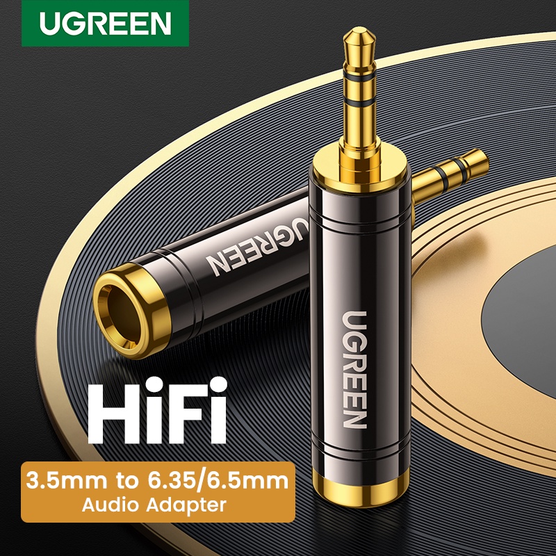 UGREEN 3.5mm A 6.5mm 6.35mm 1/4 Adaptador Banhado Ouro De Cobre Puro 6.5 Milímetros Macho Para AUX Fêmea Jack Mono Conector De Áudio