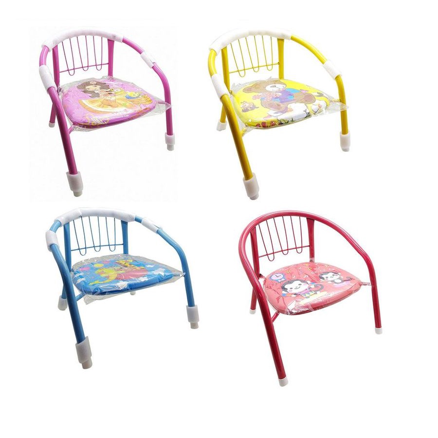 Cadeira Infantil Armação Metal Assento - Cadeirinha Cores Diversas
