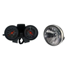 Painel Completo + Farol Completo Aro Cromado Yamaha YBR 125 2006 2007 2008 Hodômetro Chicote Velocímetro Modelo Original