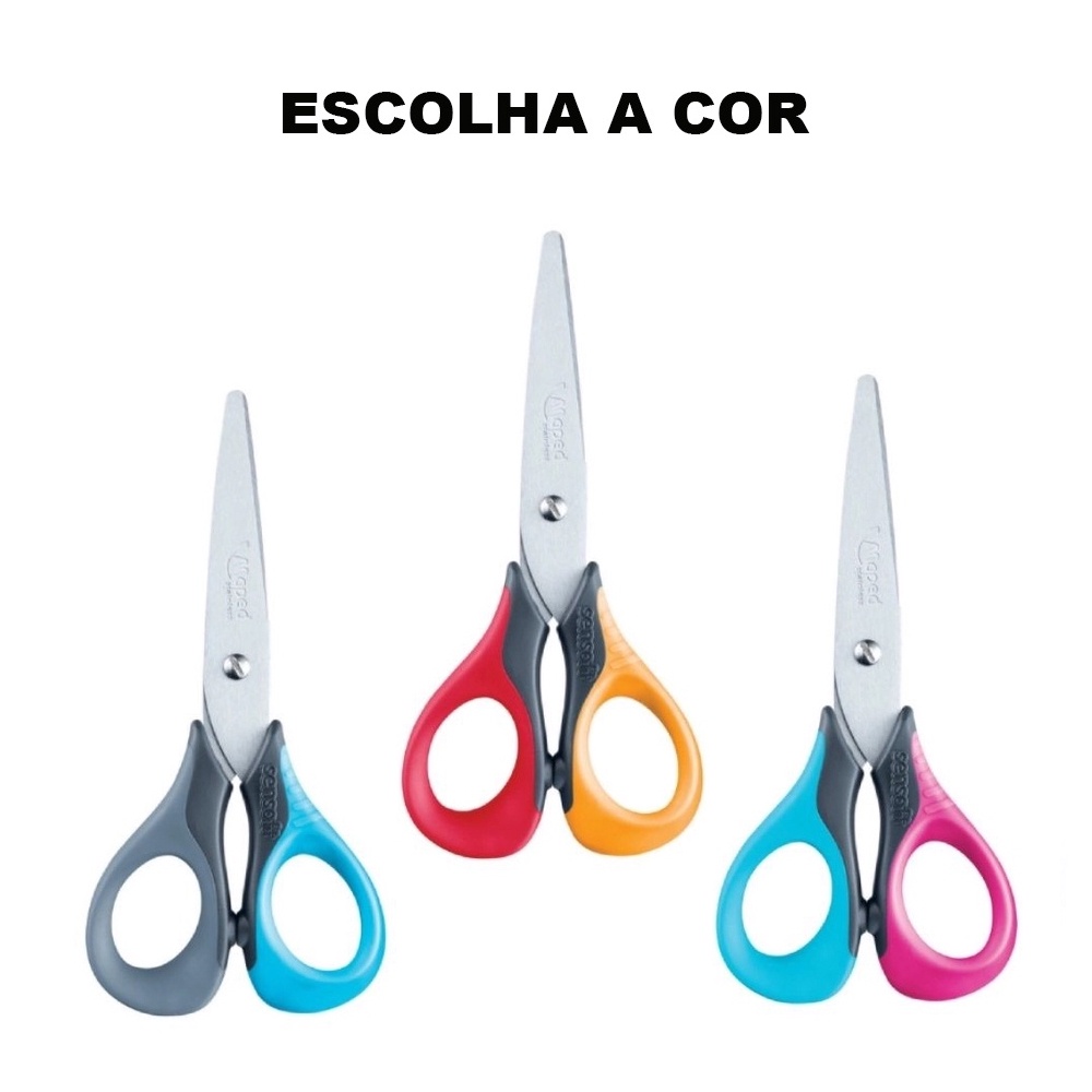 Tesoura Para Canhoto 13cm  Sensoft 3D - Maped (Escolha a Cor)