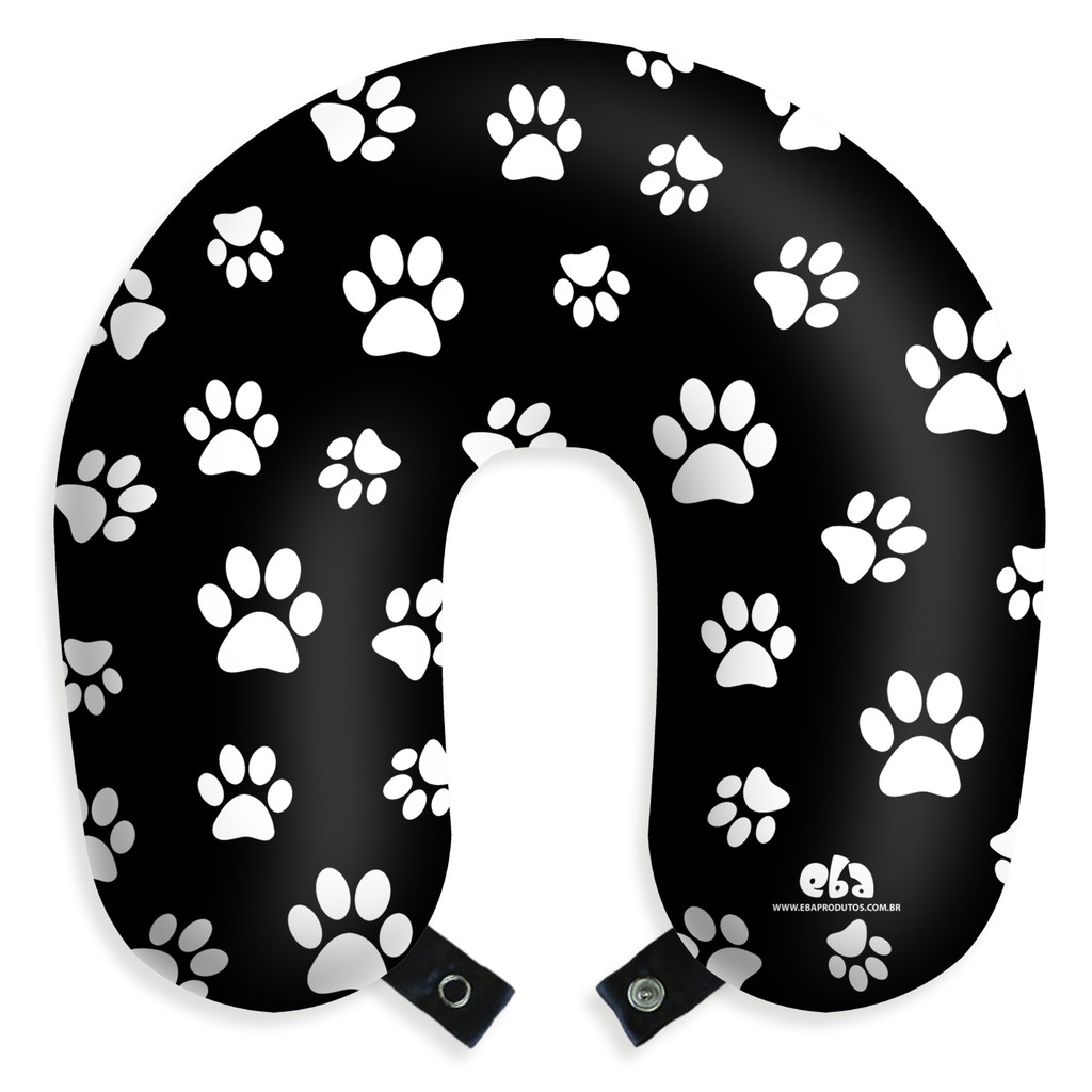 Travesseiro De Pescoço Almofada Viagens Apoio Cabeça Patinhas Dog Gatinho Pet (Vários Modelos)