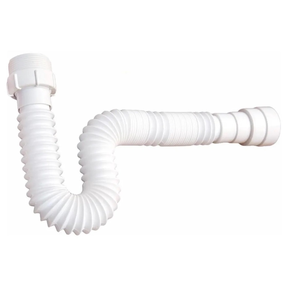Sifão Sanfonado Pia Flexível Extensível Universal Branco SSU Ajustável Universal Multiuso Cifão Pia tanque cozinha