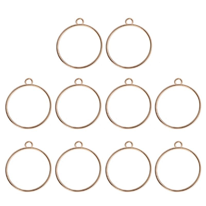 Ott 10pçs Moldura Moldura Redonda Branco Pingente Resina Para Fazer Bijuteria em Oferta na Shopee