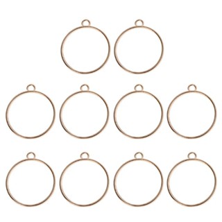 Ott 10pçs Moldura Moldura Redonda Branco Pingente Resina Para Fazer Bijuteria em Oferta na Shopee