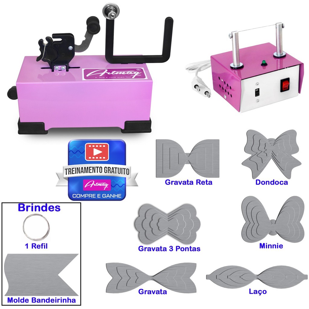 Máquina Fazer Laço + Máquina Cortar Fita + Moldes Laços - K05