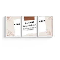 Kit 3 Quadros Decorativos 40x60 Personalizados Com Fotos Moldura