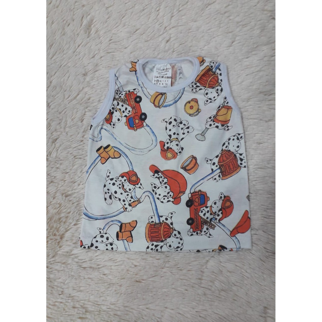 Camiseta Regata Infantil Bebê  Estampada Cachorrinho Bombeiro. Conheçam nossas camisas By Lelekes!