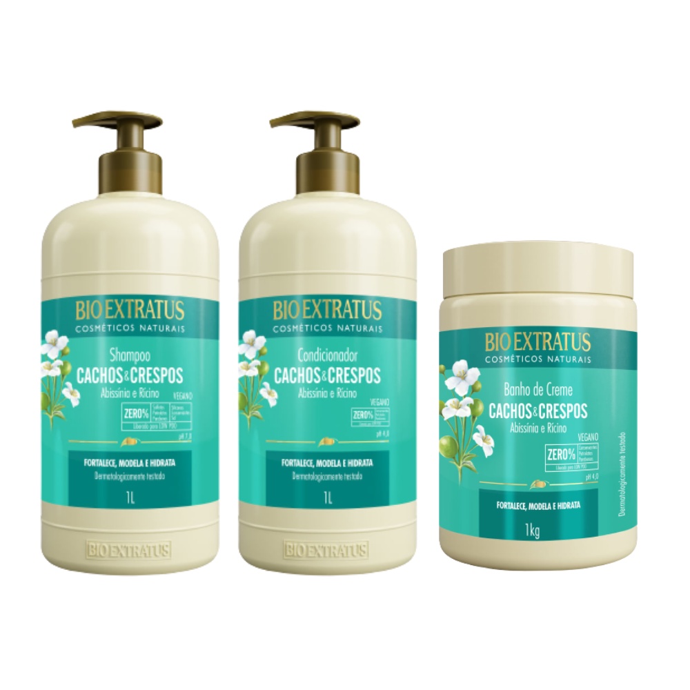 Kit Cachos E Crespos Shampoo Condicionador E Banho De Creme Bio Extratus L Shopee Brasil