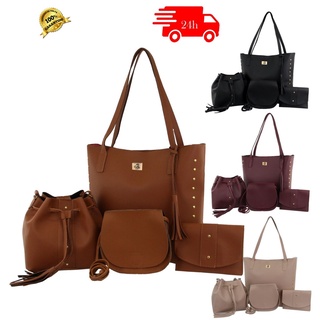 Kit Bolsas Feminina Com 4 Peças Casual Leve Sacola Grande TOP
