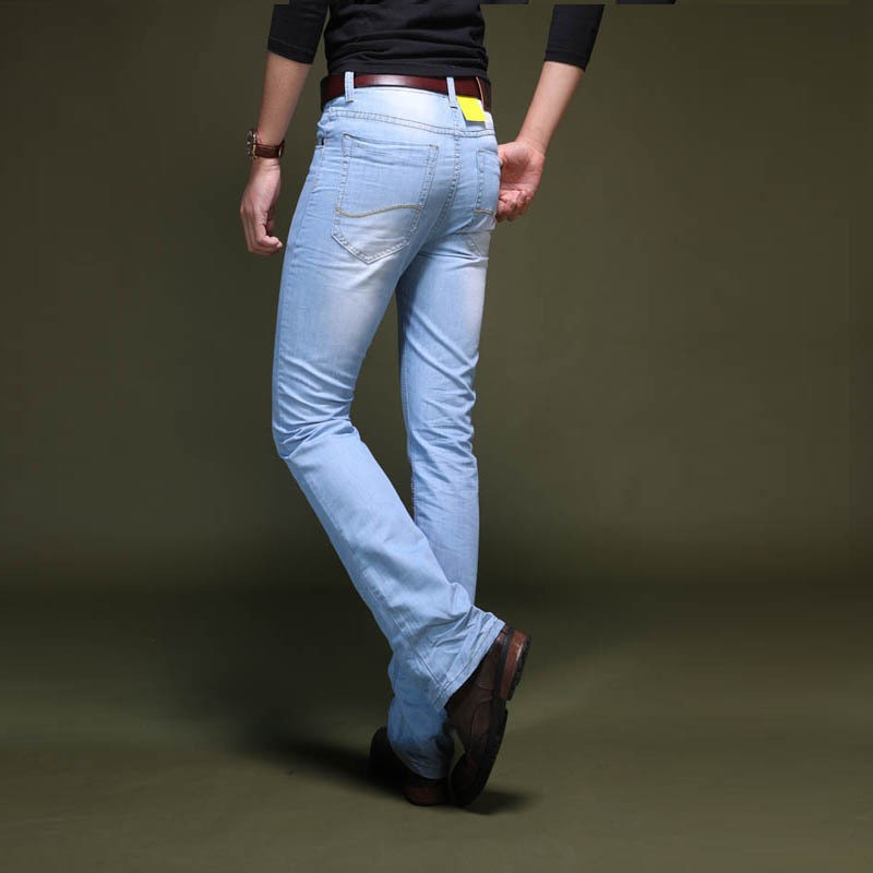 calça jeans boca de sino masculina