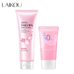 LAIKOU Protetor Solar Sakura SPF50 PA + + Conjunto De Proteção À Prova D'água + Loção Branqueadora Corporal