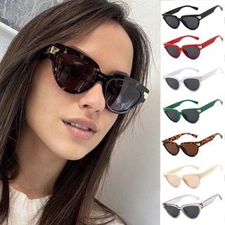 Óculos De Sol Feminino Triangular/Oval/Olho De Gato/Rebite/Moda Feminina/Tendência/Cor Gelada