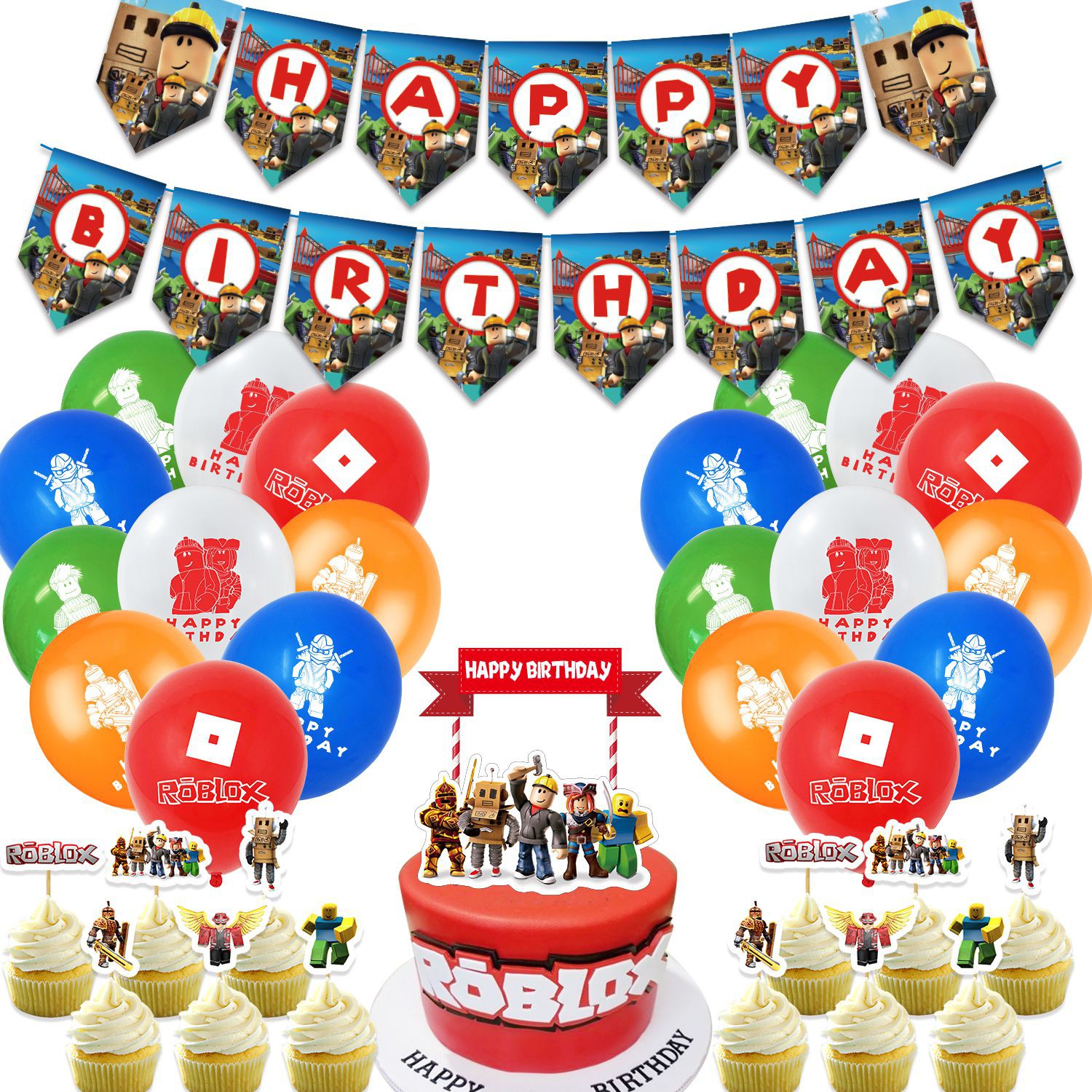 Roblox Kit De Topo De Bolo Para Festa De Aniversario Shopee Brasil - jogo do roblox de bolo