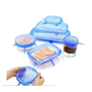 Tampa Silicone Reutilizável Para Potes E Travessas Kit Com 6 Unidades Promoção