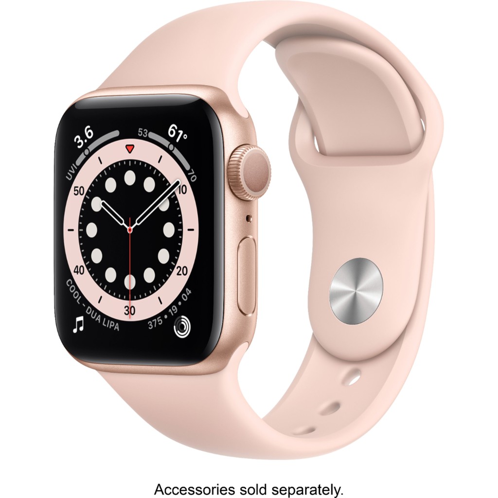 Apple Watch SE Gold Aluminum Case Pink Sand Sport Band 40mm (GPS) (A2351)