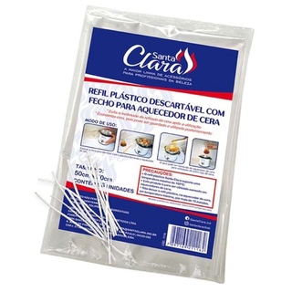 Refil Plástico Descartável Com Fecho Para Aquecedor de cera C/ 6 unidades Tam 50cmx50cm