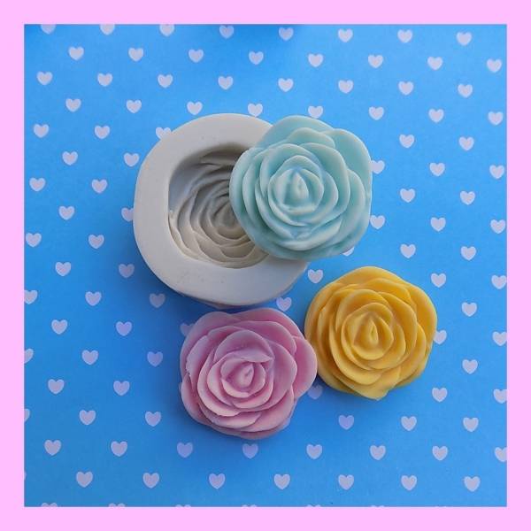 Molde De Silicone para Biscuit Artesanato e Confeitaria Rosa Dalia 033