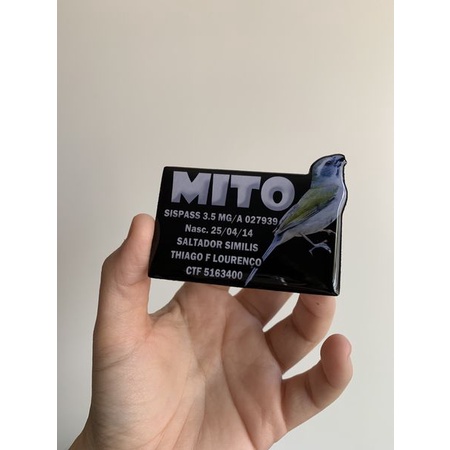 Placa personalizada para gaiola de pássaros todas espécies trinca ferro, coleiro, bico pimenta, canário  belga, , etc.